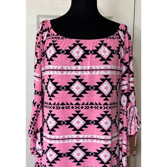 Women's TEE FOR THE SOUL Brand Shift Dress Geometric Print Poly Blend Size M - Picture 3 of 16